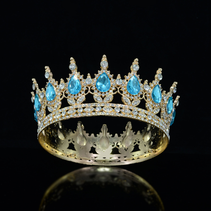 Diadem od legure, unisex, barokni stil, bijeli rhinestones, elektroplatina