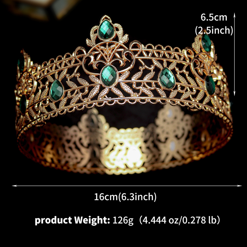 Palotai stílusú, uniszex hajkorona — ötvözet, elektroplakolás, fehér kristály