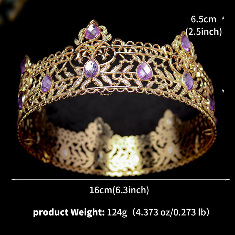 Palotai stílusú, uniszex hajkorona — ötvözet, elektroplakolás, fehér kristály