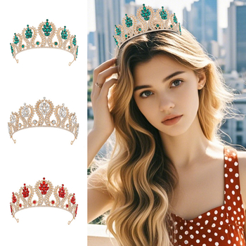 Barokna vjenčana tiara – legura, elektroplatiranje, ručno postavljeni dijamanti, kristalne mogućnosti, prilagodljivo (proljeće 2025)