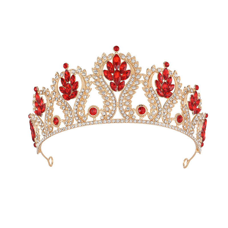 Barokna vjenčana tiara – legura, elektroplatiranje, ručno postavljeni dijamanti, kristalne mogućnosti, prilagodljivo (proljeće 2025)