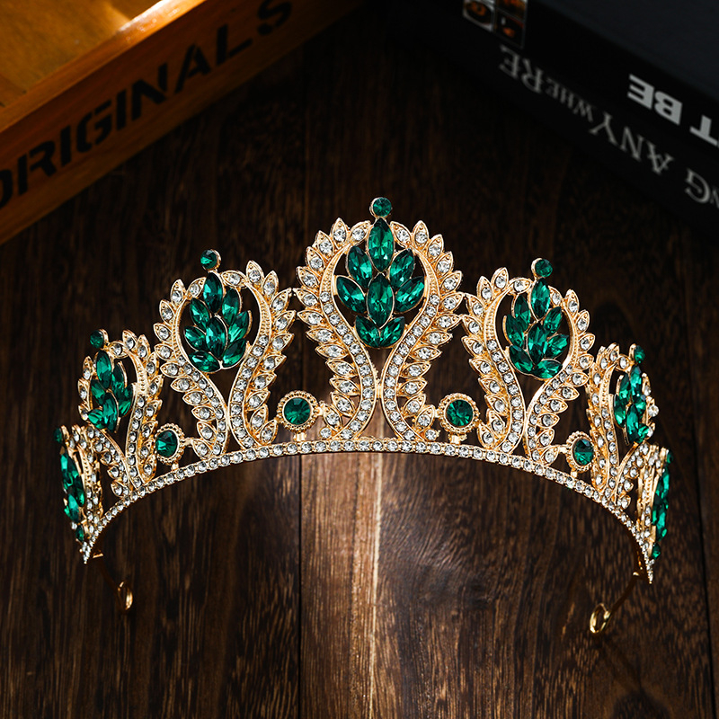 Barokna vjenčana tiara – legura, elektroplatiranje, ručno postavljeni dijamanti, kristalne mogućnosti, prilagodljivo (proljeće 2025)