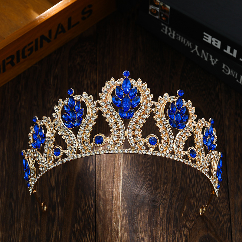 Barokna vjenčana tiara – legura, elektroplatiranje, ručno postavljeni dijamanti, kristalne mogućnosti, prilagodljivo (proljeće 2025)