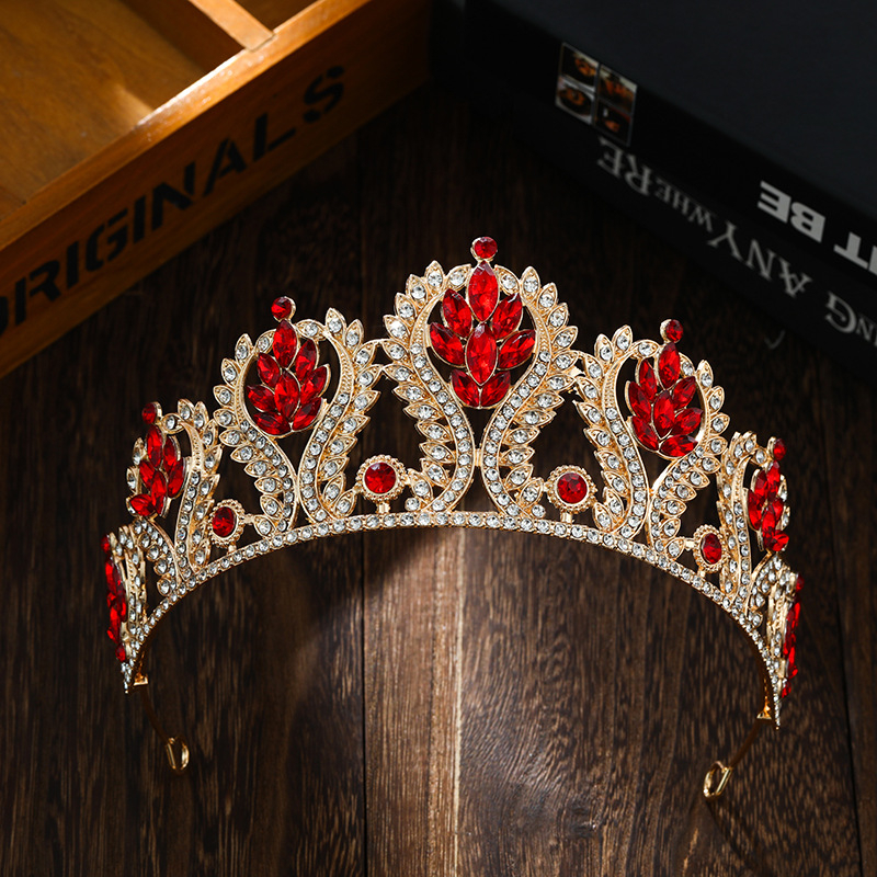 Barokna vjenčana tiara – legura, elektroplatiranje, ručno postavljeni dijamanti, kristalne mogućnosti, prilagodljivo (proljeće 2025)