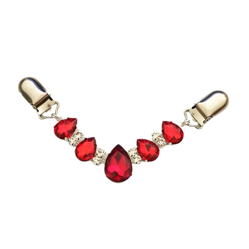 Šalles klips ar kristāliem – U‑forma, dimanta ielikums, modelis YHMYJ14, sievietēm INS stils