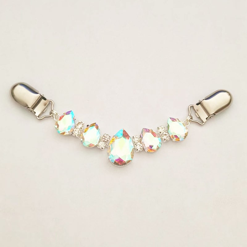 Šalles klips ar kristāliem – U‑forma, dimanta ielikums, modelis YHMYJ14, sievietēm INS stils