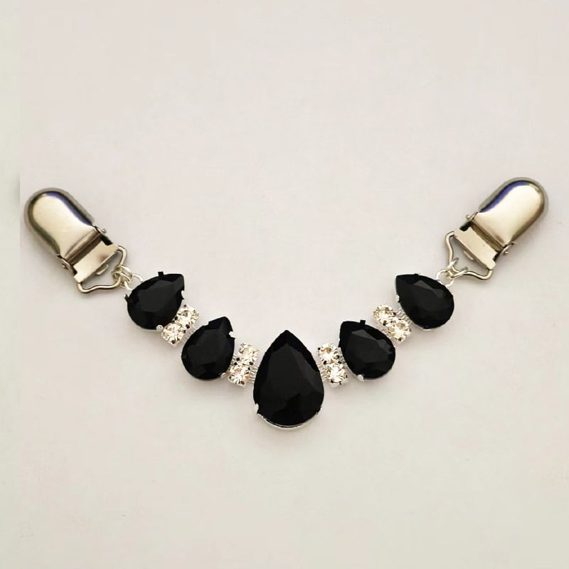 Šalles klips ar kristāliem – U‑forma, dimanta ielikums, modelis YHMYJ14, sievietēm INS stils