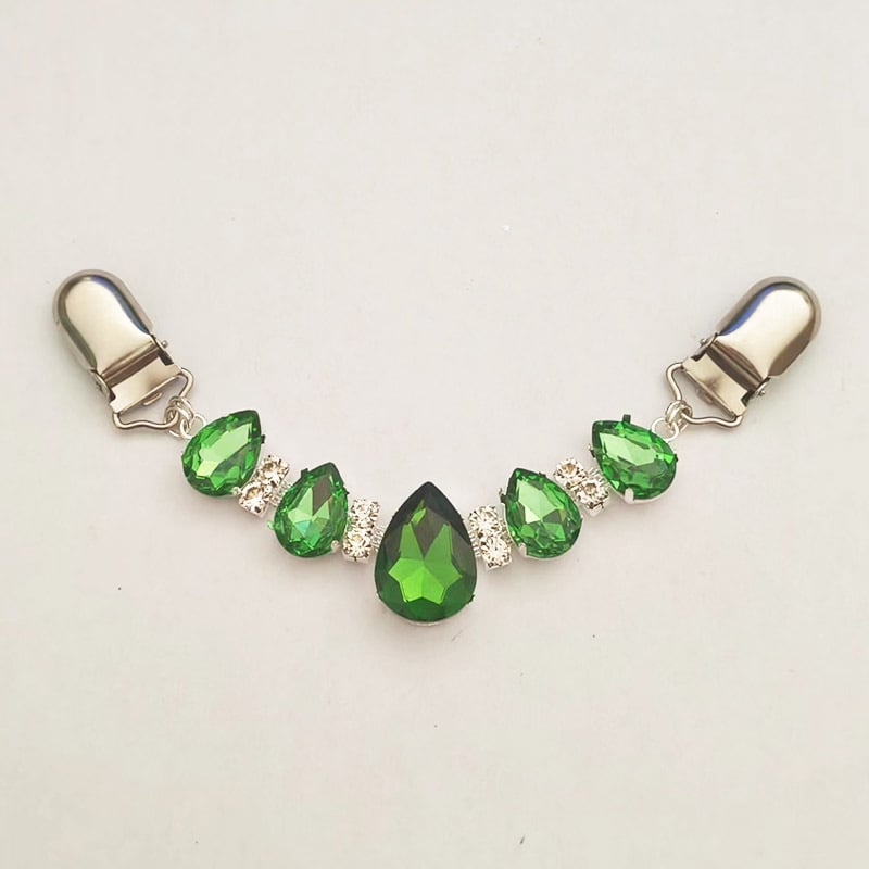 Šalles klips ar kristāliem – U‑forma, dimanta ielikums, modelis YHMYJ14, sievietēm INS stils