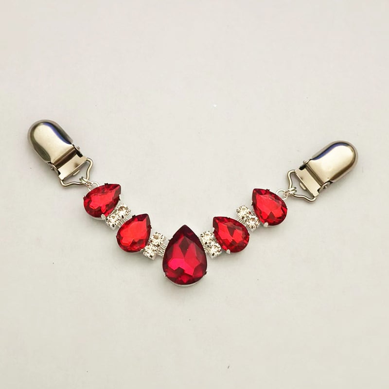 Šalles klips ar kristāliem – U‑forma, dimanta ielikums, modelis YHMYJ14, sievietēm INS stils