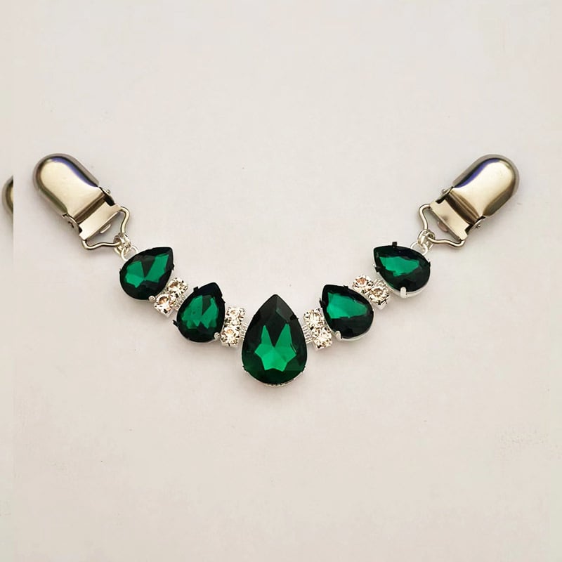 Šalles klips ar kristāliem – U‑forma, dimanta ielikums, modelis YHMYJ14, sievietēm INS stils