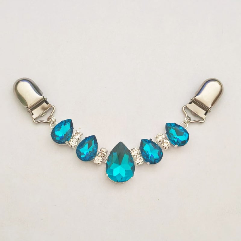 Šalles klips ar kristāliem – U‑forma, dimanta ielikums, modelis YHMYJ14, sievietēm INS stils