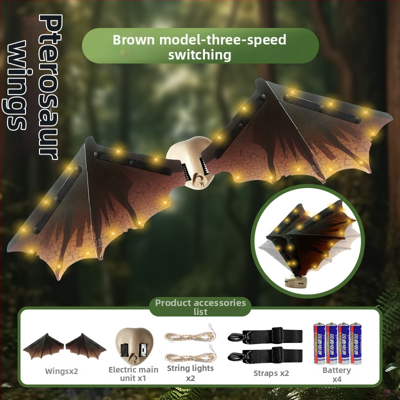 LED sparnų žaislas vaikams — šviesūs elfų sparnai iš plastiko, tinkamas 7–14 metų