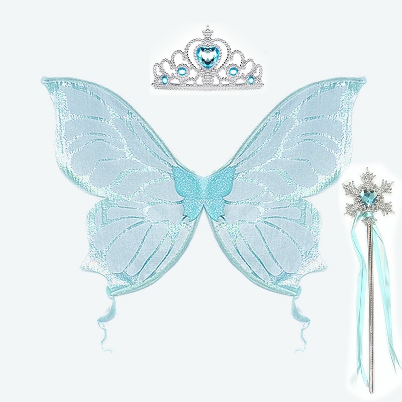 Cosplay-parukas liblika motiiviga ja haldjateemaga, läikiv tüll, meigiks ja kostüümi rekvisiit