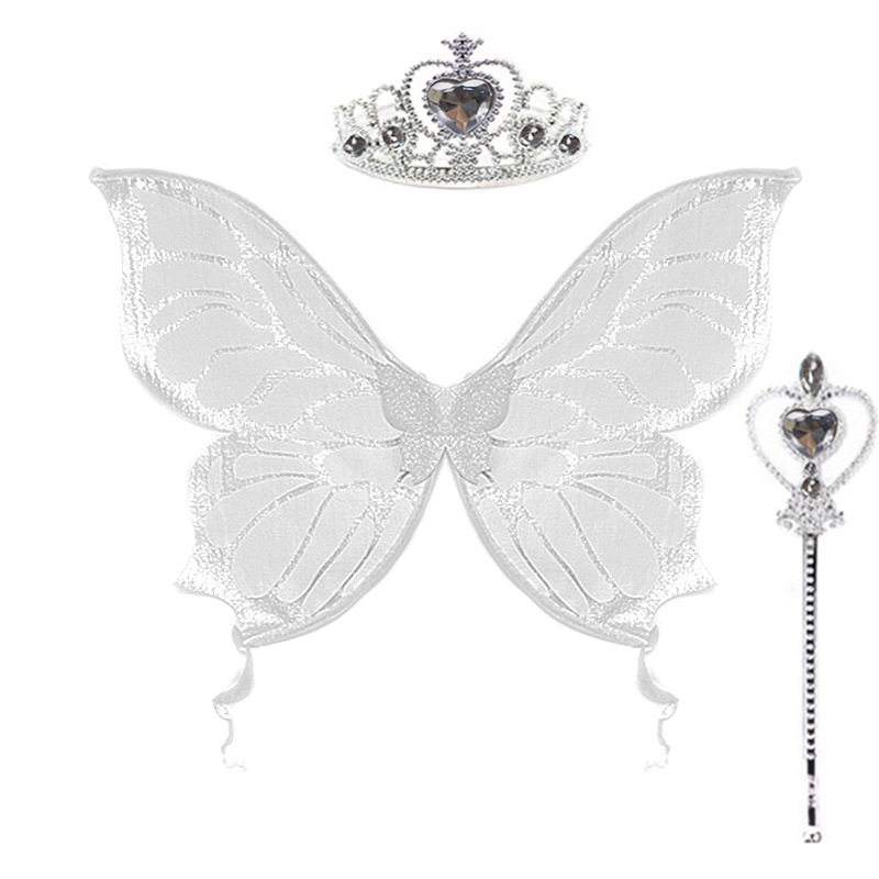 Cosplay-parukas liblika motiiviga ja haldjateemaga, läikiv tüll, meigiks ja kostüümi rekvisiit