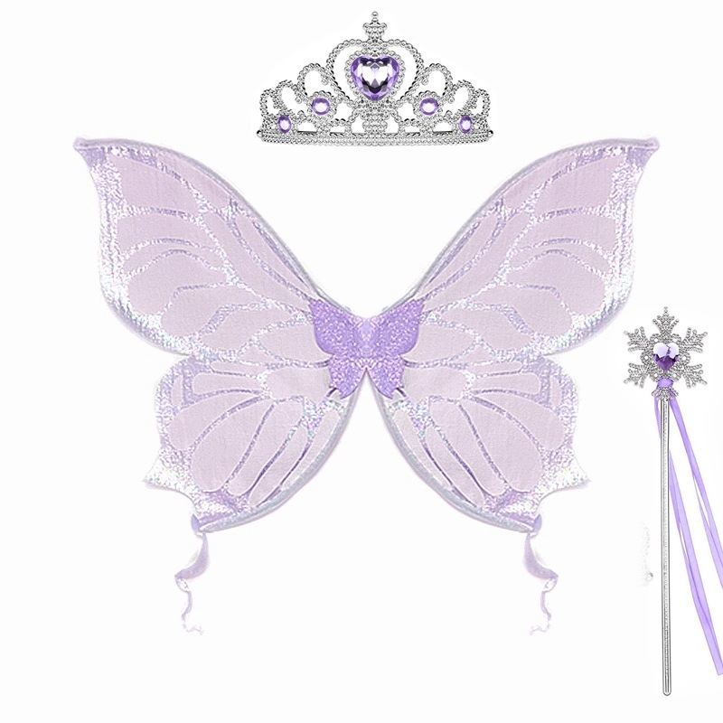 Cosplay-parukas liblika motiiviga ja haldjateemaga, läikiv tüll, meigiks ja kostüümi rekvisiit