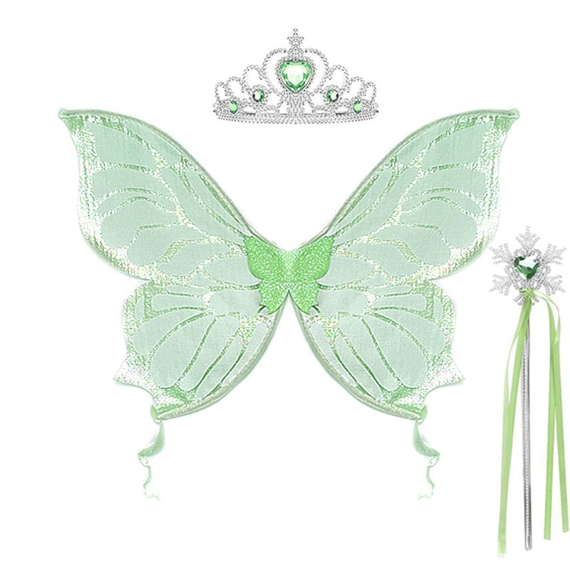 Cosplay-parukas liblika motiiviga ja haldjateemaga, läikiv tüll, meigiks ja kostüümi rekvisiit