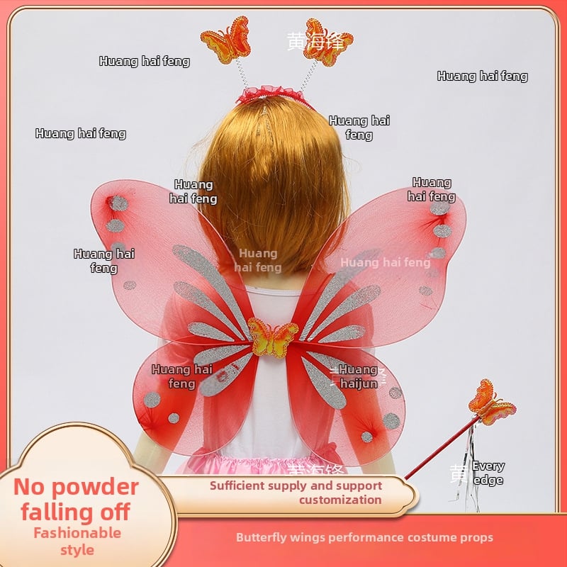 Meigikostüümi rekvisiidid: liblika tiivad, kolmekohaline komplekt lastele, kingituseks valmis, kohandusteta