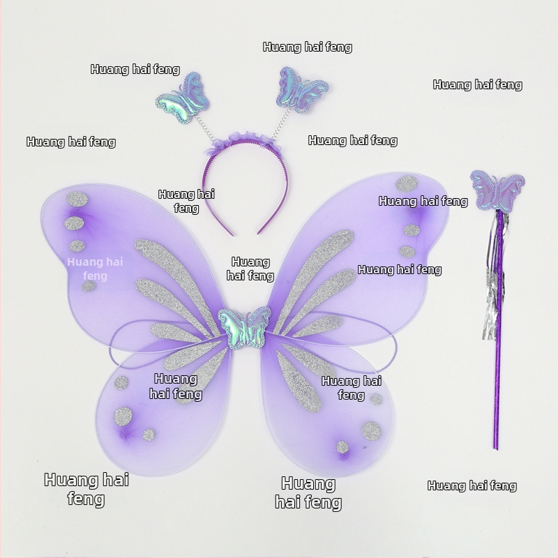 Meigikostüümi rekvisiidid: liblika tiivad, kolmekohaline komplekt lastele, kingituseks valmis, kohandusteta