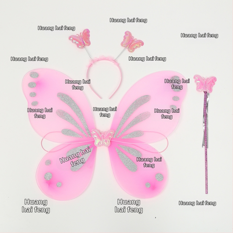 Meigikostüümi rekvisiidid: liblika tiivad, kolmekohaline komplekt lastele, kingituseks valmis, kohandusteta