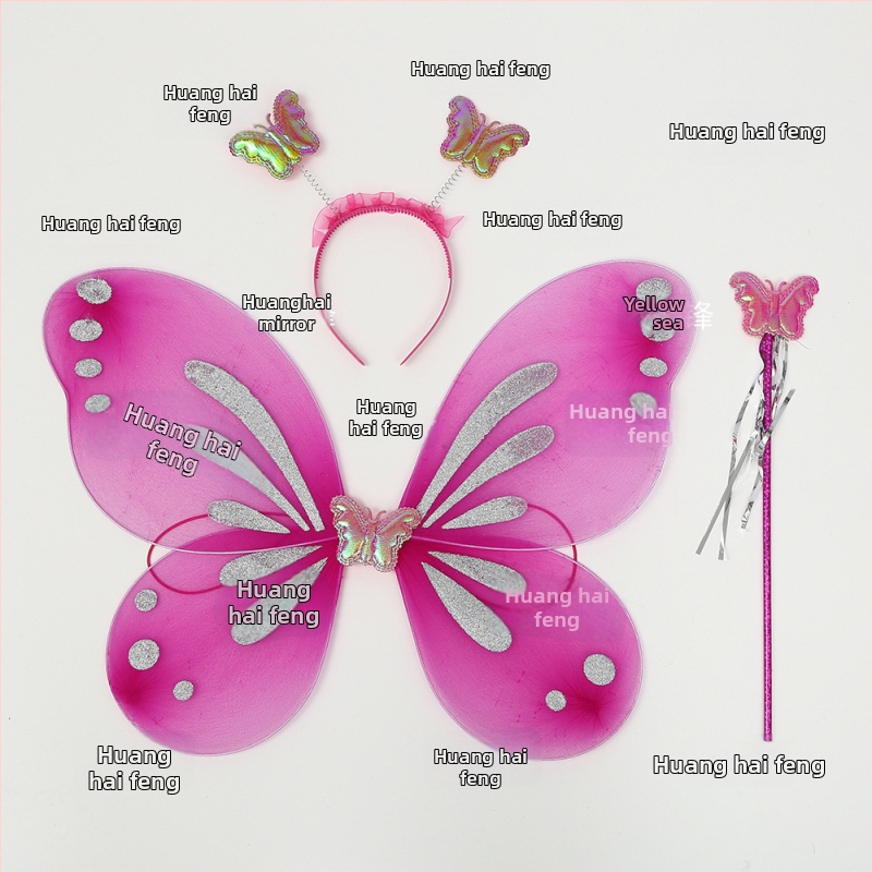 Meigikostüümi rekvisiidid: liblika tiivad, kolmekohaline komplekt lastele, kingituseks valmis, kohandusteta