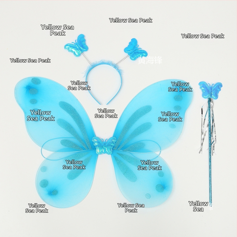 Meigikostüümi rekvisiidid: liblika tiivad, kolmekohaline komplekt lastele, kingituseks valmis, kohandusteta