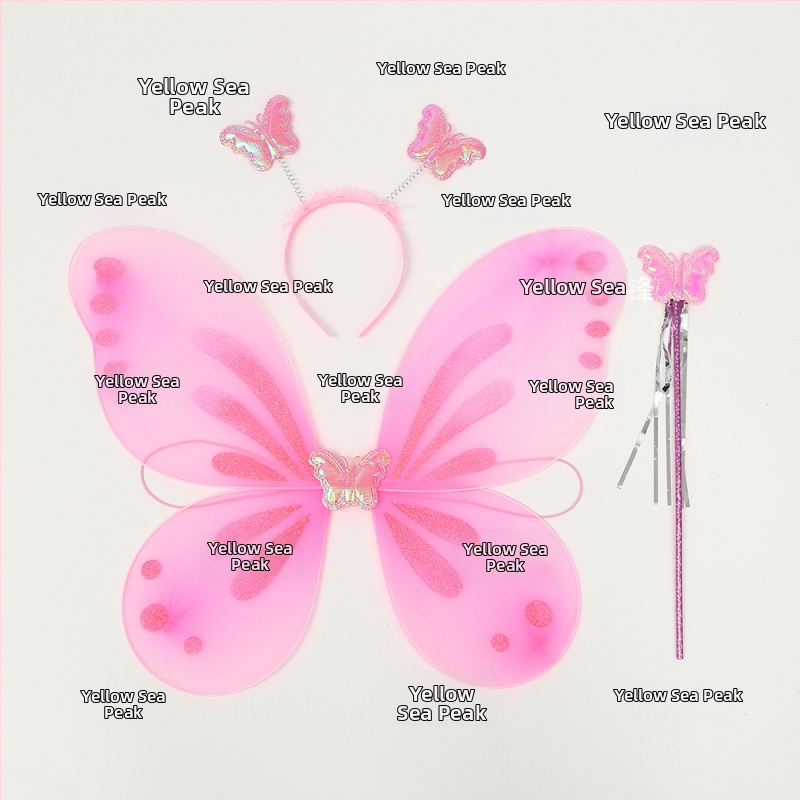 Meigikostüümi rekvisiidid: liblika tiivad, kolmekohaline komplekt lastele, kingituseks valmis, kohandusteta