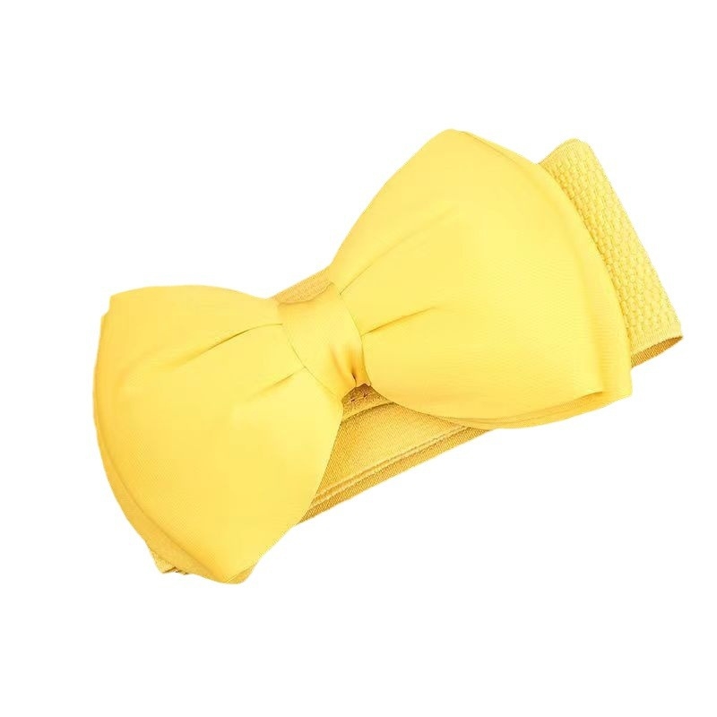 Κορεατικού στυλ ζώνη μέσης με φιόγγό από chiffon – ελαστική, ευρύ διακοσμητικό αξεσουάρ για φορέματα, PU + ελαστικό υλικό, βαμβακερό ύφασμα, κατάλληλο για όλες τις εποχές, ευέλικτο