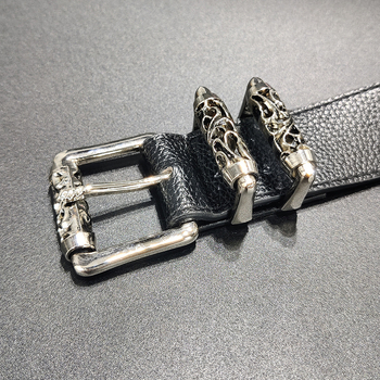 PU bőrből készült öv, ötvözet csattal, pattintós zár, szélesség 2-4 cm, Jacquard szövés és elektroplating