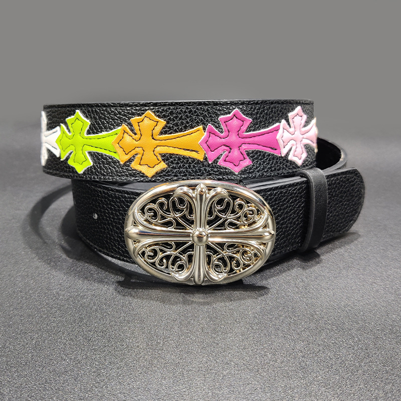 PU bőrből készült öv, ötvözet csattal, pattintós zár, szélesség 2-4 cm, Jacquard szövés és elektroplating