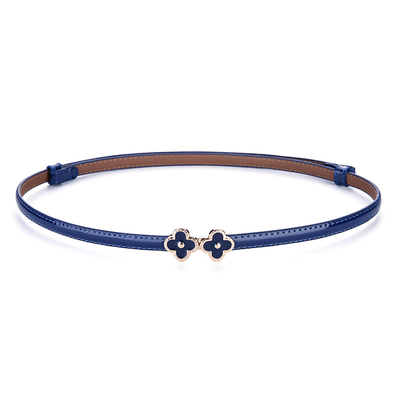 Valódi bőrből készült deréklánc öv, virágos mintával, két réteg marhahúrból, kapocs nélküli