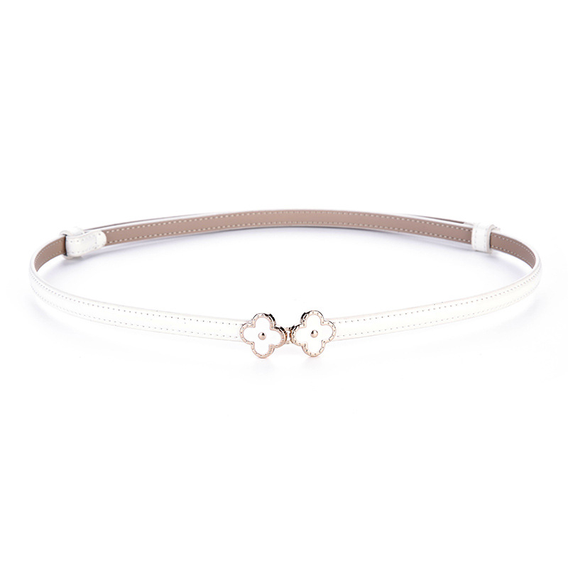 Valódi bőrből készült deréklánc öv, virágos mintával, két réteg marhahúrból, kapocs nélküli