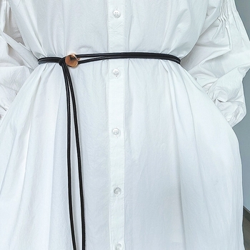 Sieviešu jostas ķēde no mākslīgās ādas, plāna, regulējama, garums 125 cm, platums 0,4 cm, atpūtas stils