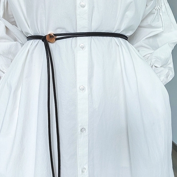 Sieviešu jostas ķēde no mākslīgās ādas, plāna, regulējama, garums 125 cm, platums 0,4 cm, atpūtas stils