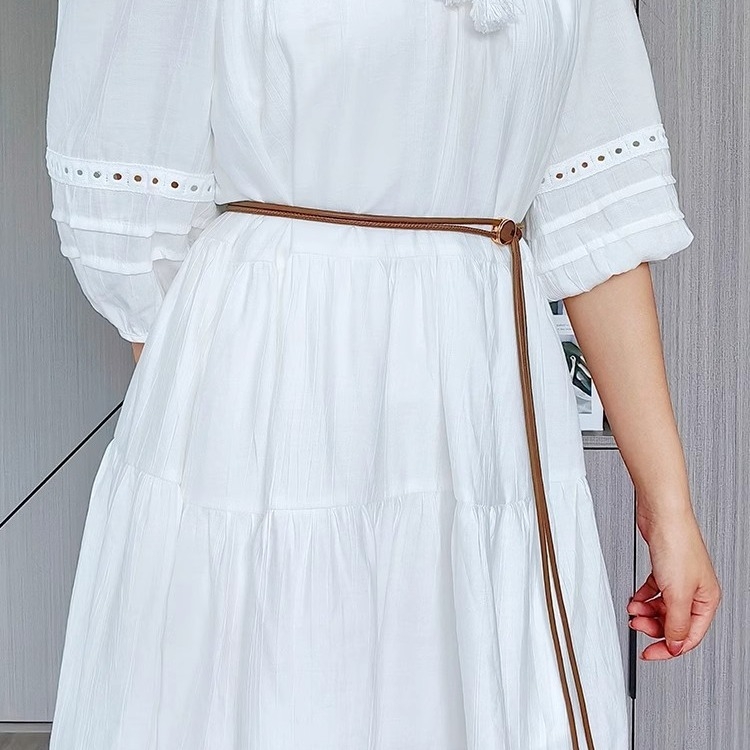 Sieviešu jostas ķēde no mākslīgās ādas, plāna, regulējama, garums 125 cm, platums 0,4 cm, atpūtas stils