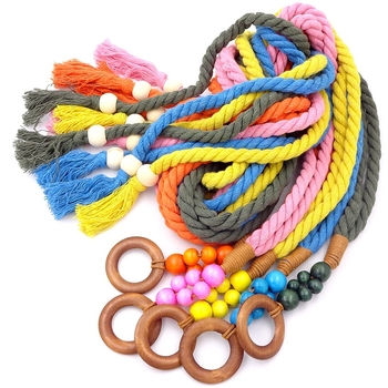 Vidukļa josta no kokvilnas auklas, salds stils, garums 130 cm, platums 2,5 cm, vienkāršs aptinuma dizains