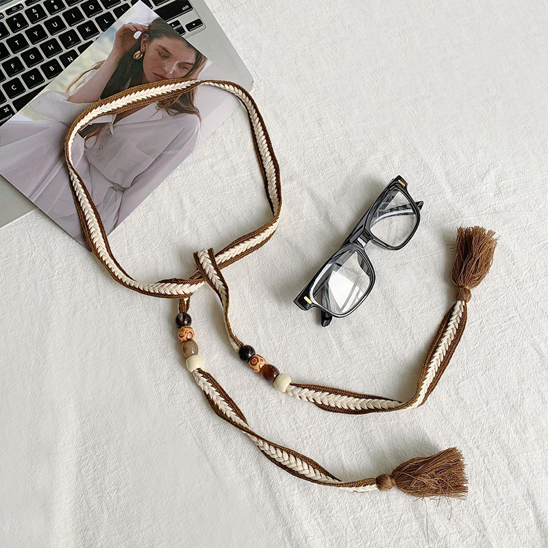 Boho stila rokassprādze jostas ķēde sievietēm, kokvilnas audums, daudzpusīgs dizains, pavasaris–vasara