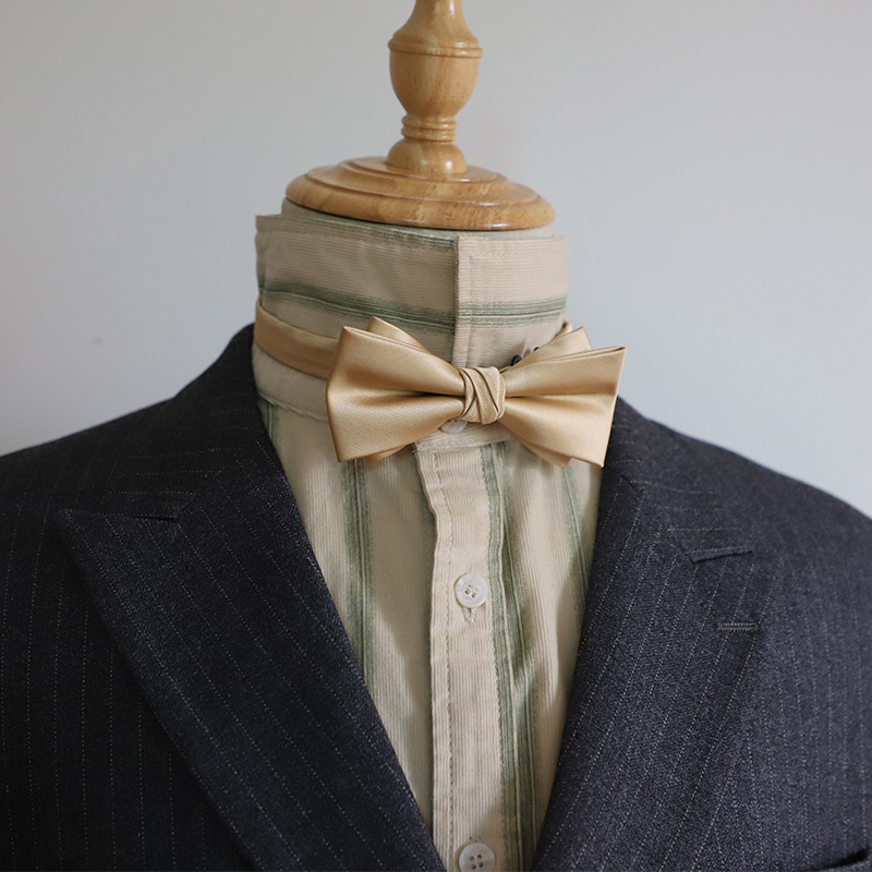 Papion cu floare pentru guler, stil coreean, pentru bărbați, papion plat, lățime ultra-îngustă, material poliester amestec, model monocrom, ambalaj independent