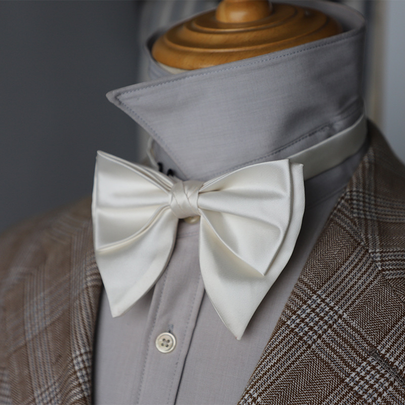 Papion masculin din poliester, Jacquard, monocrom, stil săgeată, stil coreean