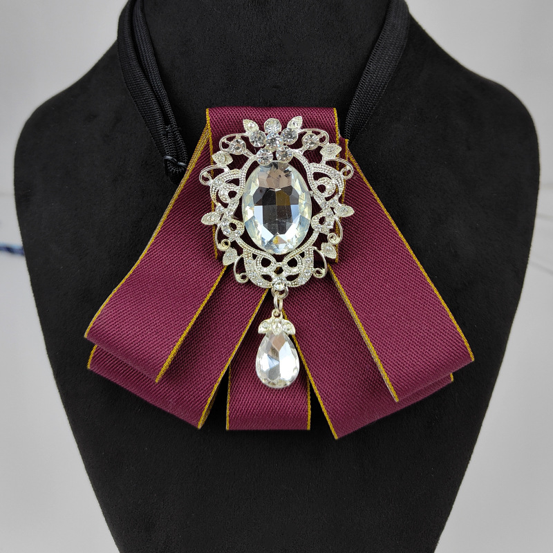 Aксесориu pentru guler cu floare și funda, femei, stil leisure, adult, vară 2025