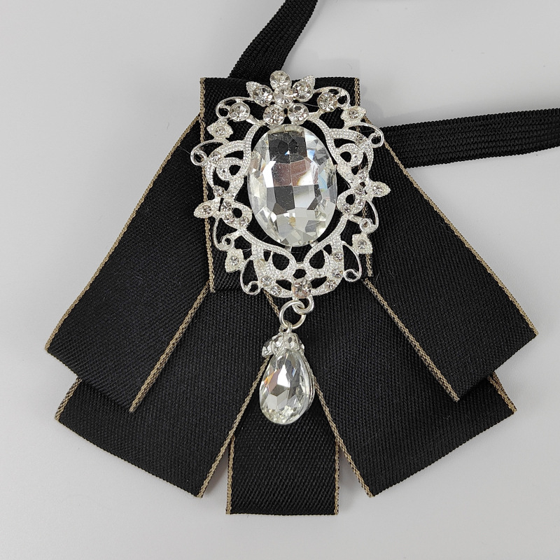 Aксесориu pentru guler cu floare și funda, femei, stil leisure, adult, vară 2025