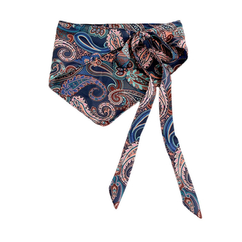 Pojas za struk s etničkim šalom od svile, kanvas tkanina, za žene, ljeto 2025