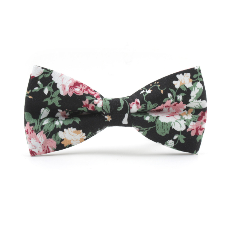 Muška pamučna leptir-mašna s floralnim printom, plosna glava, ležerni stil, TAGERWILEN
