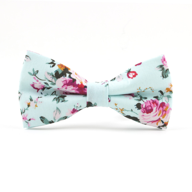 Muška pamučna leptir-mašna s floralnim printom, plosna glava, ležerni stil, TAGERWILEN