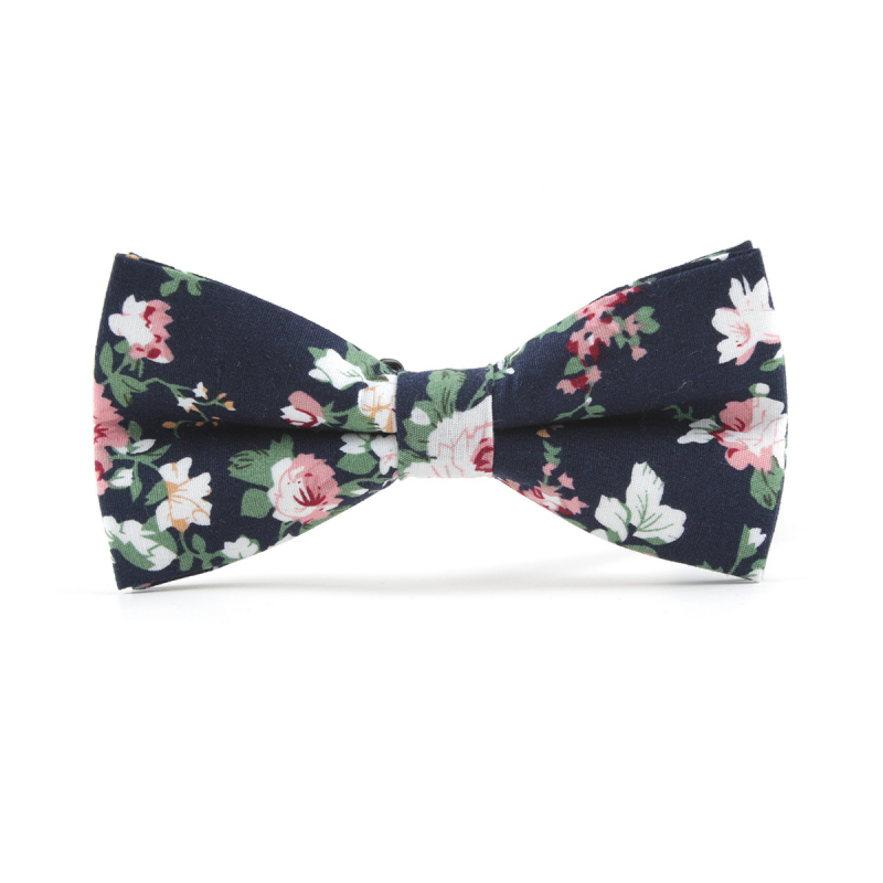 Muška pamučna leptir-mašna s floralnim printom, plosna glava, ležerni stil, TAGERWILEN