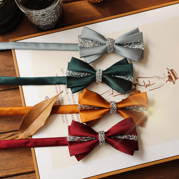 Papion cu design diamant, poliester, cap plat, accesoriu pentru bărbați