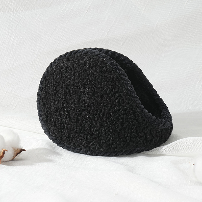 Protecții pentru urechi din cashmere granulat, unisex, toamnă– iarnă, uz exterior, stil cu purtare pe spate, monocrom
