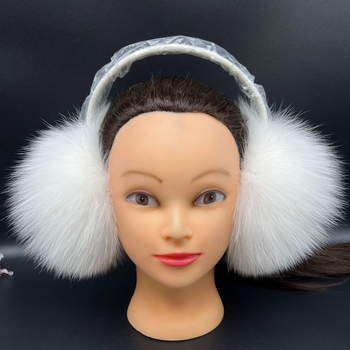 Earmuffs din blană de vulpe, design extensibil, monocrom, calde și rezistente la vânt, unisex