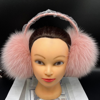 Earmuffs din blană de vulpe, design extensibil, monocrom, calde și rezistente la vânt, unisex