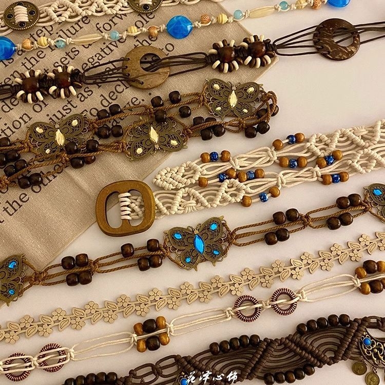 Vintage bohemiska tauriņ motīva jostas ķēde, etniska dekoratīva stila • Unisex • Metāla • Vasarai • Pavasara 2025 izlaišana • Jauniešiem