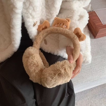 Panda γούνινα καπάκια αυτιών — πτυσσόμενα για το χειμώνα, για ενήλικες γυναίκες